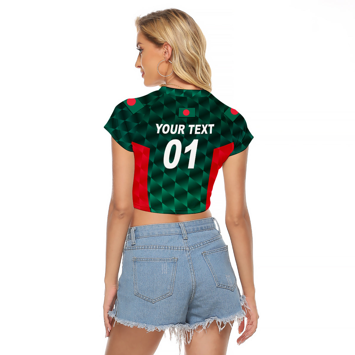 (Custom Personalised) Bangladesh Cricket Raglan Cropped T Shirt Unique Style LT8 - Wonder Print Shop