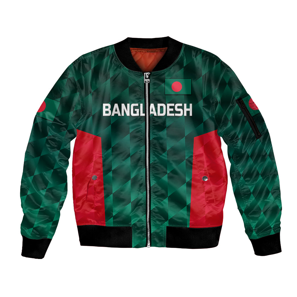 (Custom Personalised) Bangladesh Cricket Sleeve Zip Bomber Jacket Unique Style LT8 - Wonder Print Shop