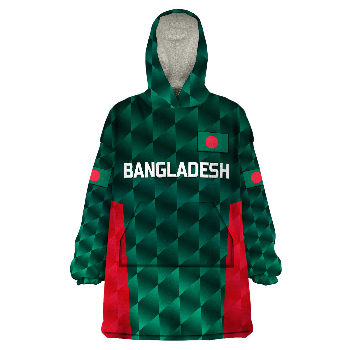 (Custom Personalised) Bangladesh Cricket Wearable Blanket Hoodie Unique Style LT8 - Wonder Print Shop