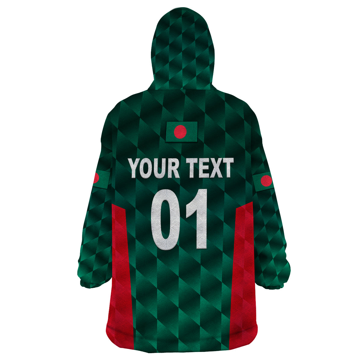 (Custom Personalised) Bangladesh Cricket Wearable Blanket Hoodie Unique Style LT8 - Wonder Print Shop