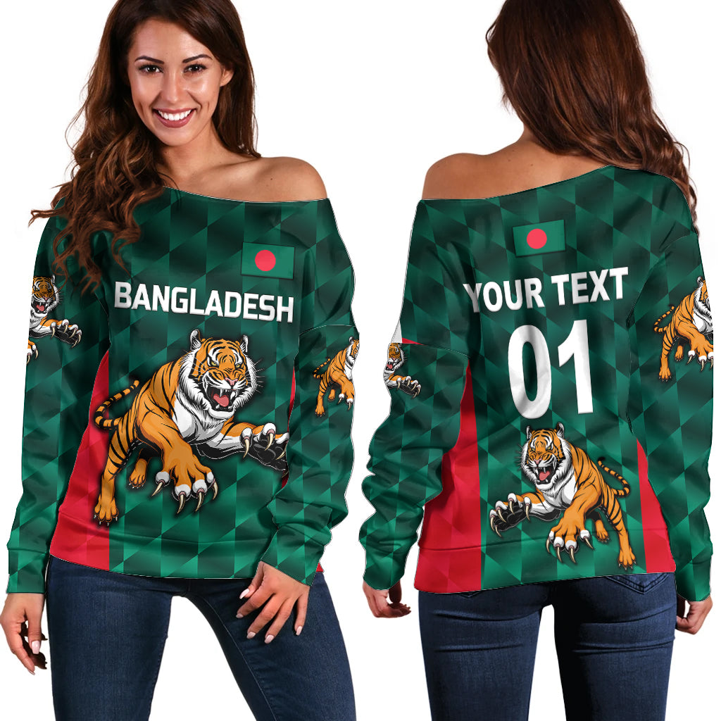(Custom Personalised) Bangladesh Cricket Off Shoulder Sweater Special Style The Tigers LT8 - Wonder Print Shop