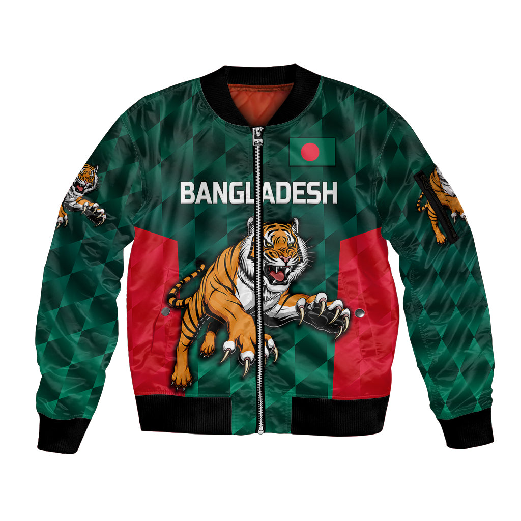 (Custom Personalised) Bangladesh Cricket Sleeve Zip Bomber Jacket Special Style The Tigers LT8 - Wonder Print Shop