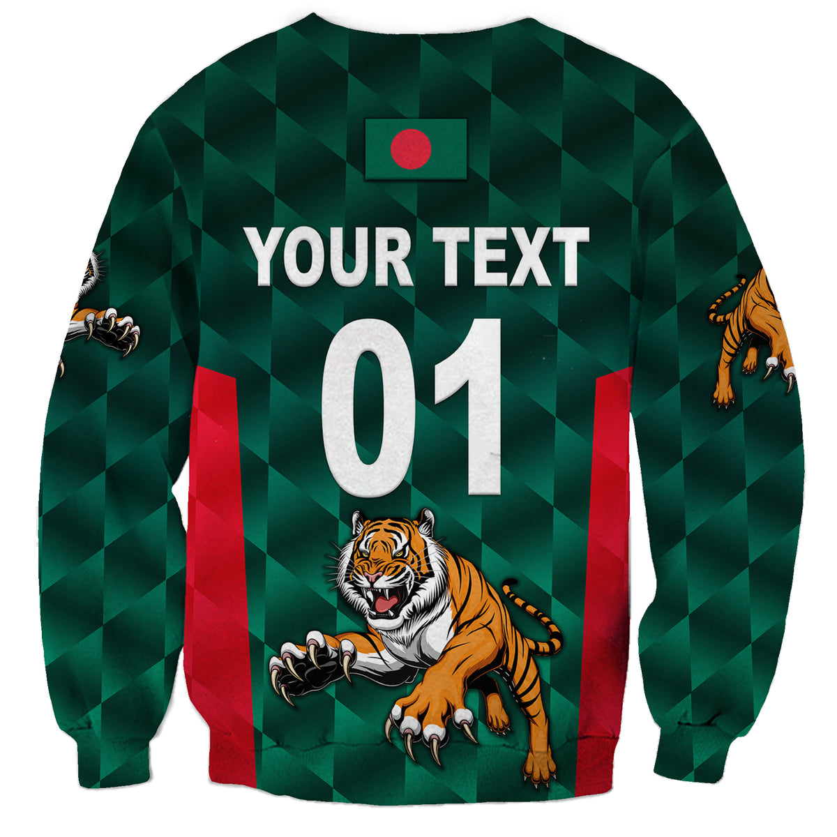 (Custom Personalised) Bangladesh Cricket Sweatshirt Special Style The Tigers LT8 - Wonder Print Shop