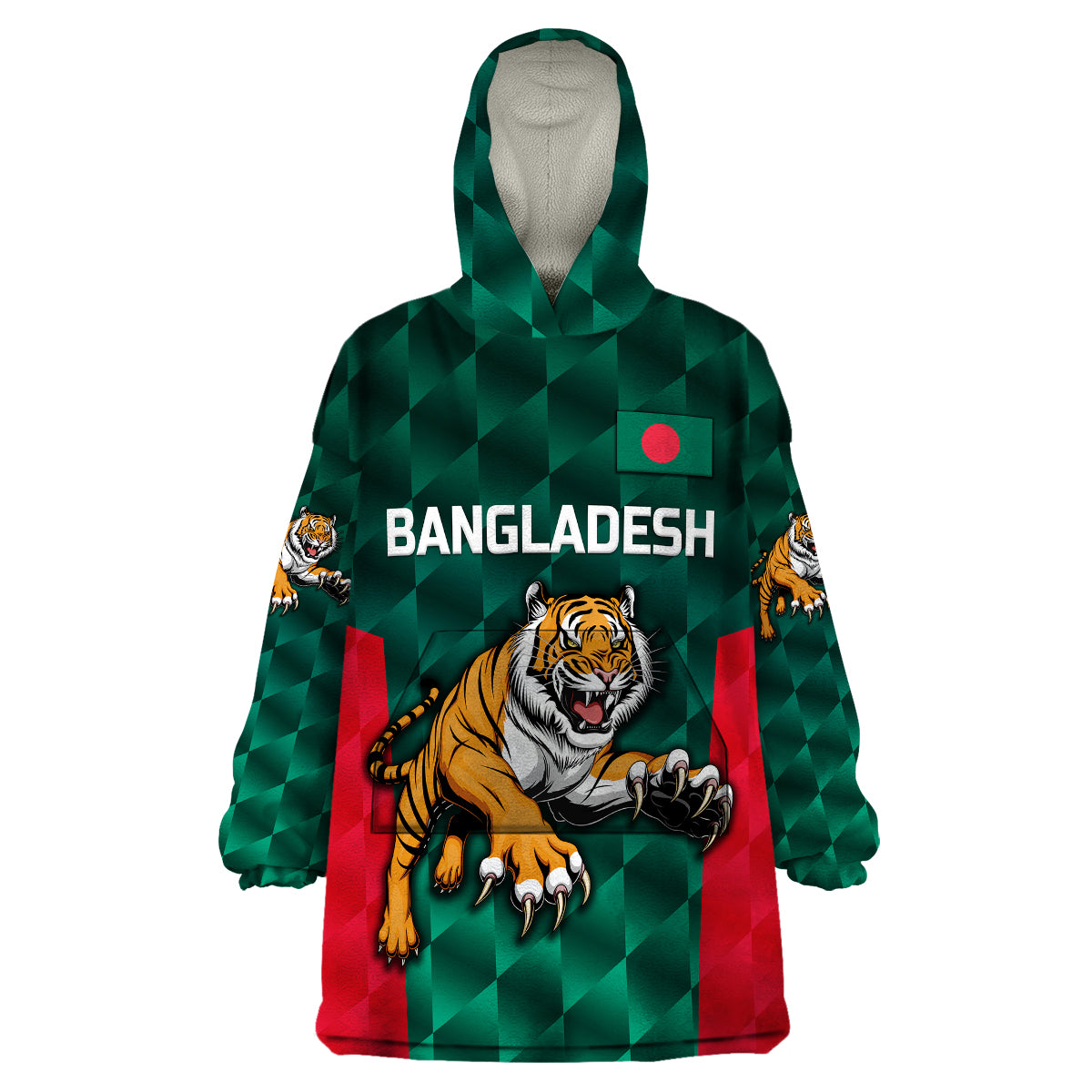 (Custom Personalised) Bangladesh Cricket Wearable Blanket Hoodie Special Style The Tigers LT8 - Wonder Print Shop