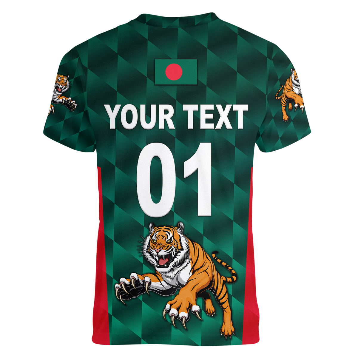 (Custom Personalised) Bangladesh Cricket Women V Neck T Shirt Special Style The Tigers LT8 - Wonder Print Shop
