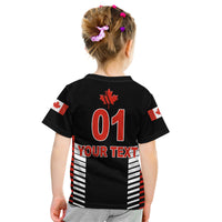 (Custom Personalised) Canada Cricket Kid T Shirt Maple Leaf Unique Style - Black LT8 - Wonder Print Shop