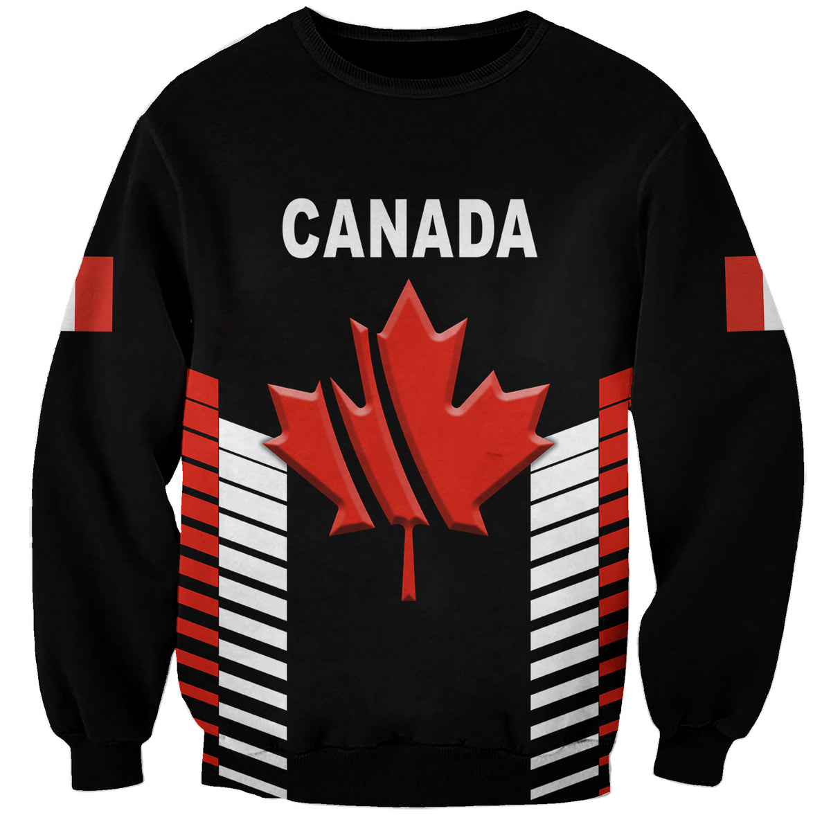 (Custom Personalised) Canada Cricket Sweatshirt Maple Leaf Unique Style - Black LT8 - Wonder Print Shop