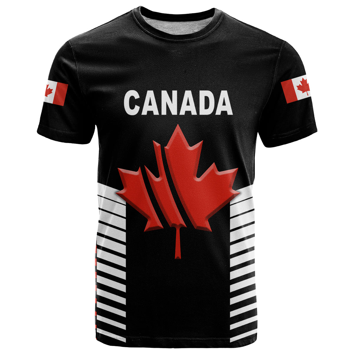Custom Canada Cricket T Shirt Maple Leaf Unique Style Black LT8 - Wonder Print Shop