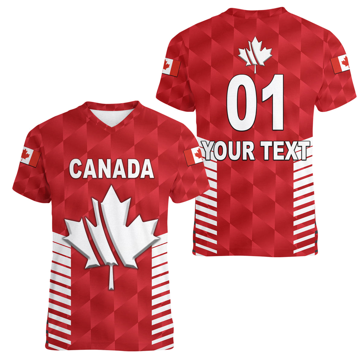 (Custom Personalised) Canada Cricket Women V Neck T Shirt Maple Leaf Unique Style - Red LT8 - Wonder Print Shop