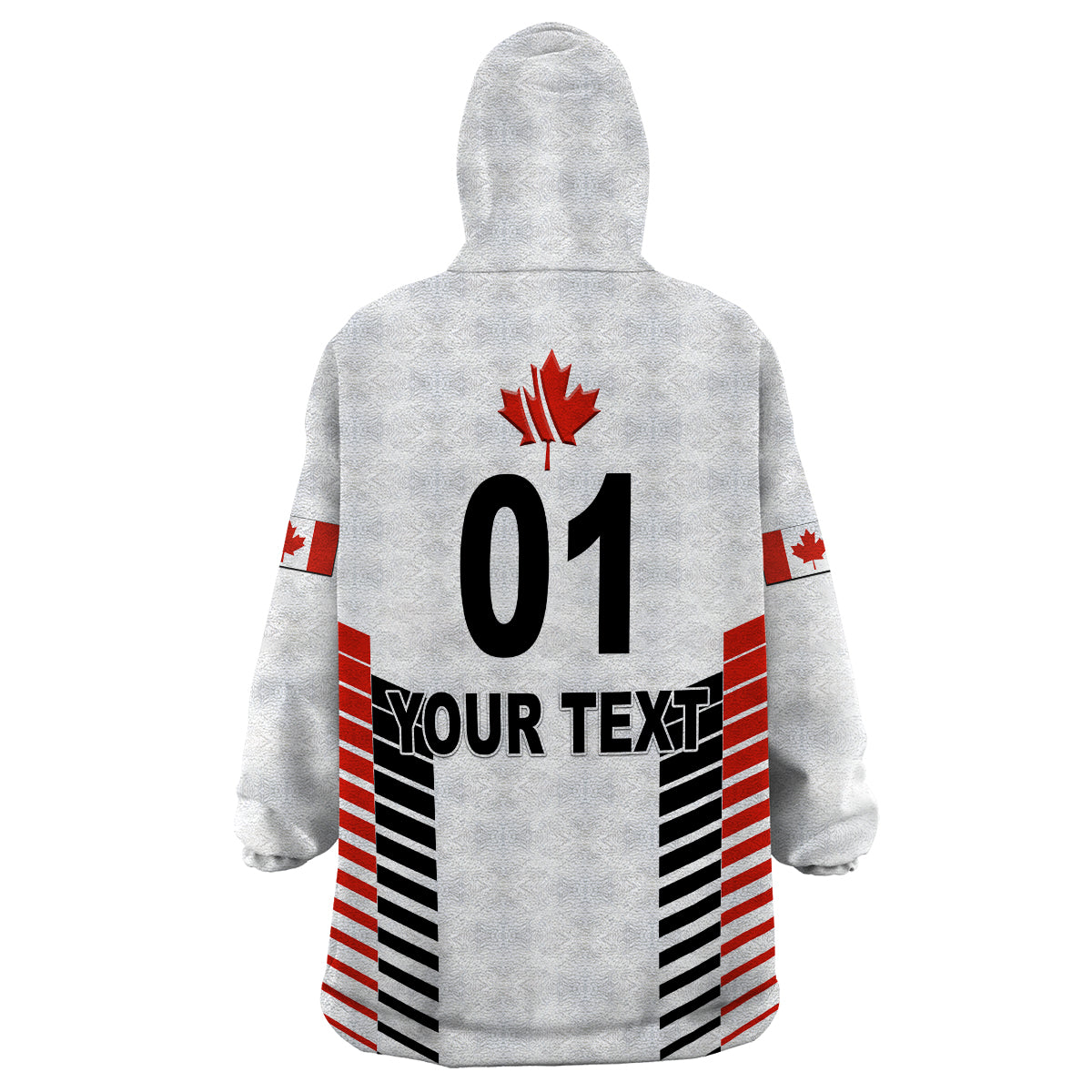 (Custom Personalised) Canada Cricket Wearable Blanket Hoodie Maple Leaf Unique Style - White LT8 - Wonder Print Shop