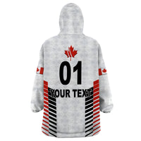 (Custom Personalised) Canada Cricket Wearable Blanket Hoodie Maple Leaf Unique Style - White LT8 - Wonder Print Shop