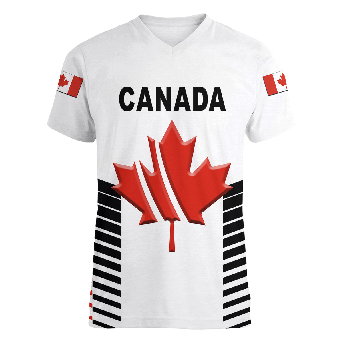 (Custom Personalised) Canada Cricket Women V Neck T Shirt Maple Leaf Unique Style - White LT8 - Wonder Print Shop