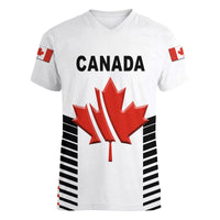 (Custom Personalised) Canada Cricket Women V Neck T Shirt Maple Leaf Unique Style - White LT8 - Wonder Print Shop