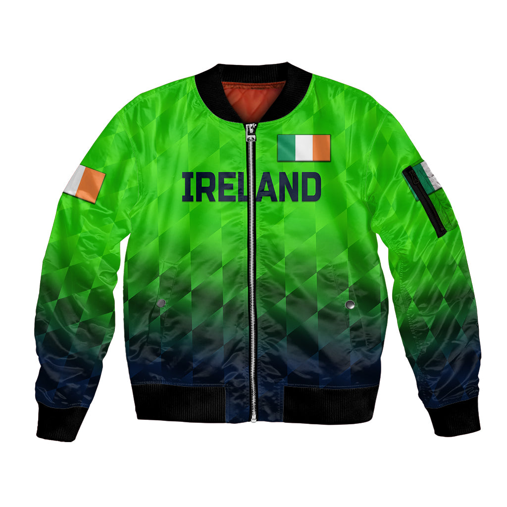 (Custom Personalised) Ireland Cricket Sleeve Zip Bomber Jacket Unique Style LT8 - Wonder Print Shop