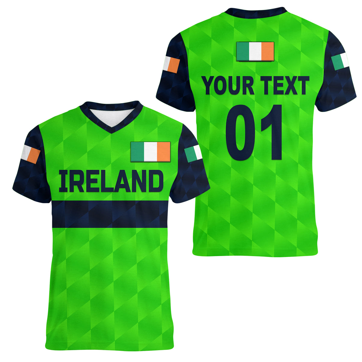 (Custom Personalised) Ireland Cricket Women V Neck T Shirt Special Style LT8 - Wonder Print Shop