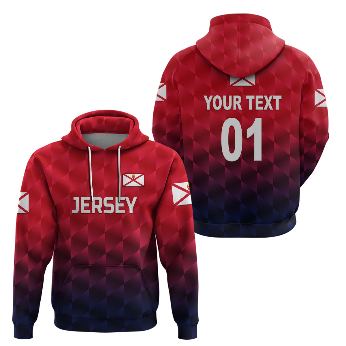 Custom The Bailiwick of Jersey CrickeHoodie Unique Style Red NO.1 LT8 - Wonder Print Shop