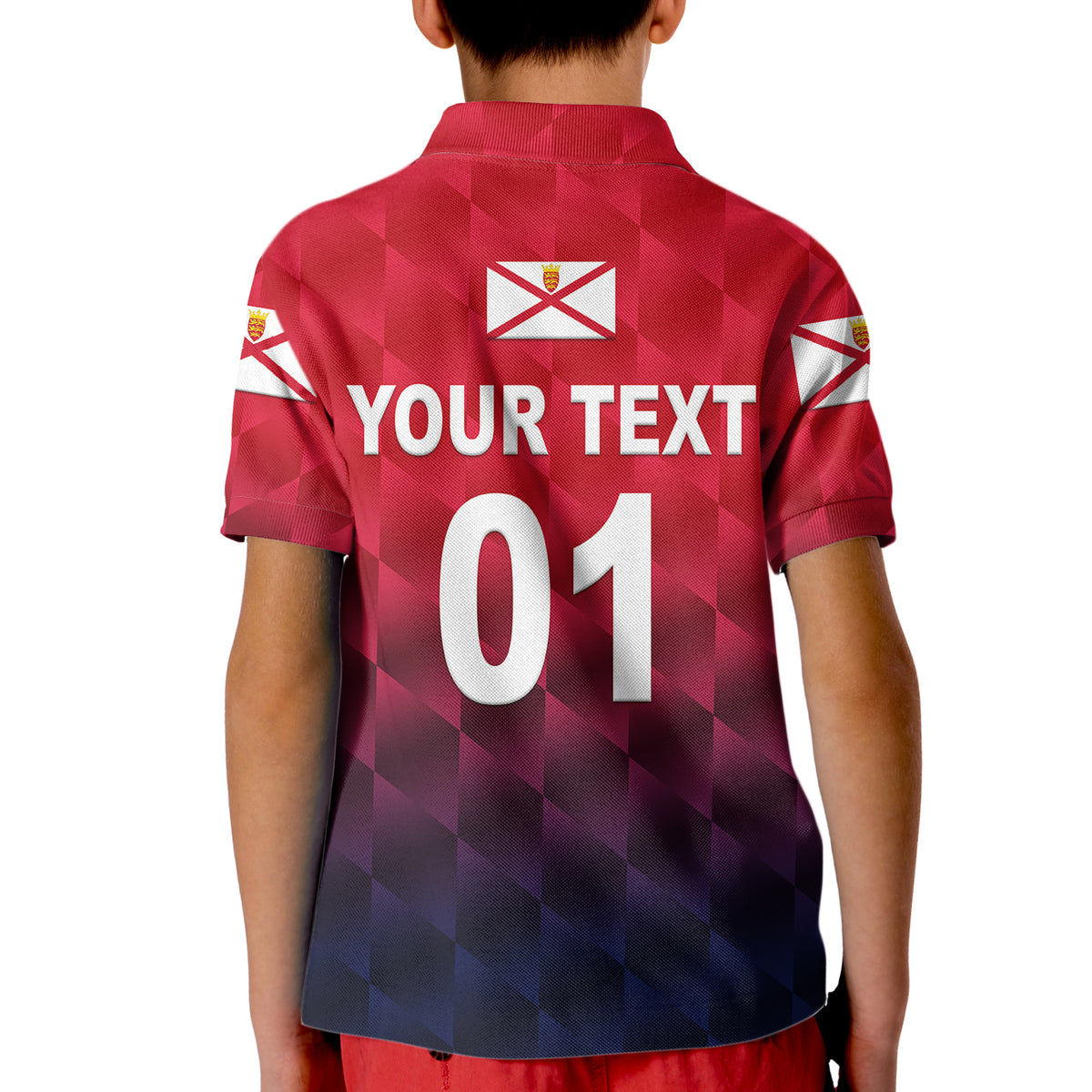 Custom The Bailiwick of Jersey Cricket Polo Shirt for Kid Unique Style Red NO.1 LT8 - Wonder Print Shop