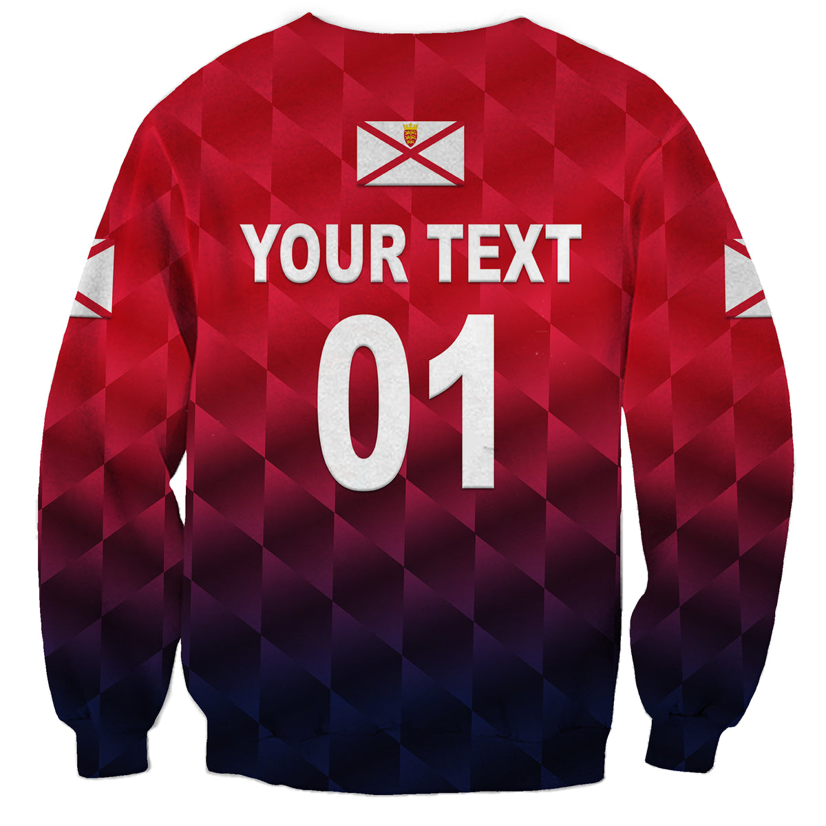 (Custom Personalised) The Bailiwick of Jersey Cricket Sweatshirt Unique Style - Red NO.1 LT8 - Wonder Print Shop
