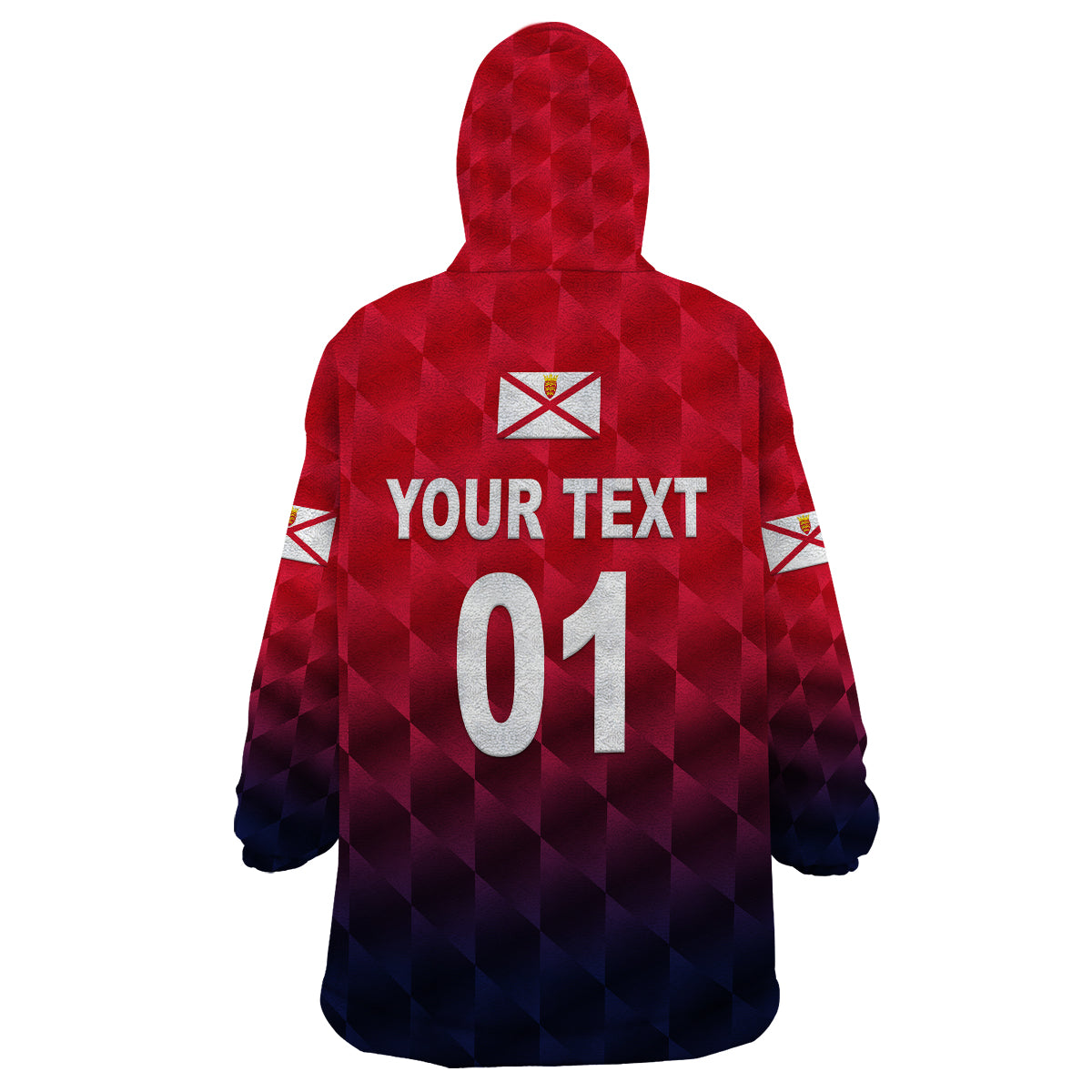(Custom Personalised) The Bailiwick of Jersey Cricket Wearable Blanket Hoodie Unique Style - Red NO.1 LT8 - Wonder Print Shop
