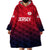 (Custom Personalised) The Bailiwick of Jersey Cricket Wearable Blanket Hoodie Unique Style - Red NO.1 LT8 - Wonder Print Shop