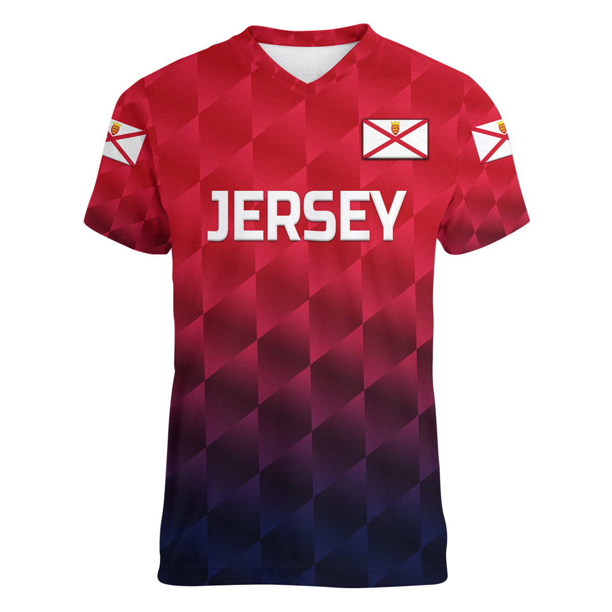 (Custom Personalised) The Bailiwick of Jersey Cricket Women V Neck T Shirt Unique Style - Red NO.1 LT8 - Wonder Print Shop