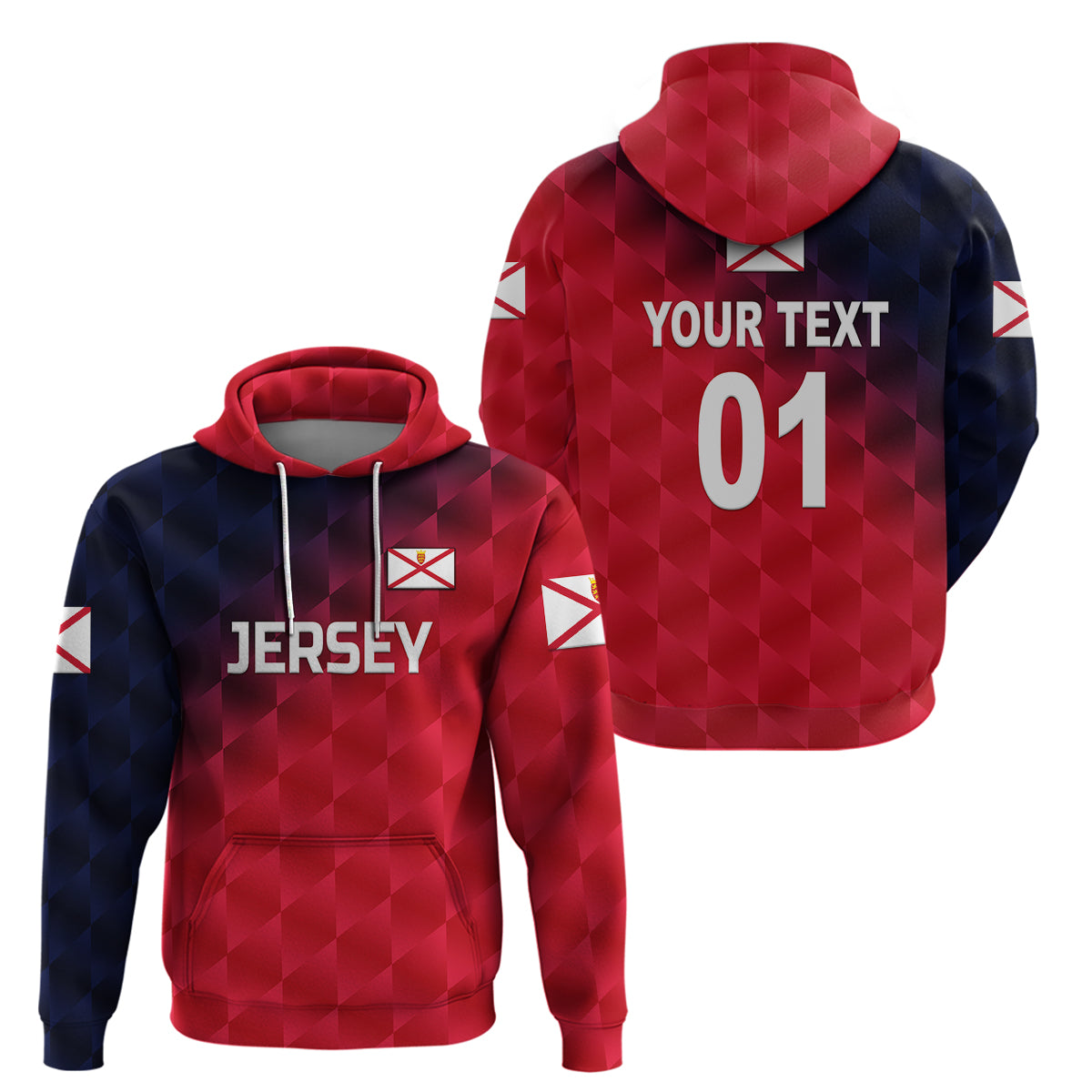 Custom The Bailiwick of Jersey CrickeHoodie Unique Style Red NO.2 LT8 - Wonder Print Shop