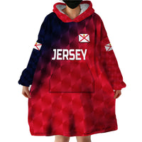(Custom Personalised) The Bailiwick of Jersey Cricket Wearable Blanket Hoodie Unique Style - Red NO.2 LT8 - Wonder Print Shop