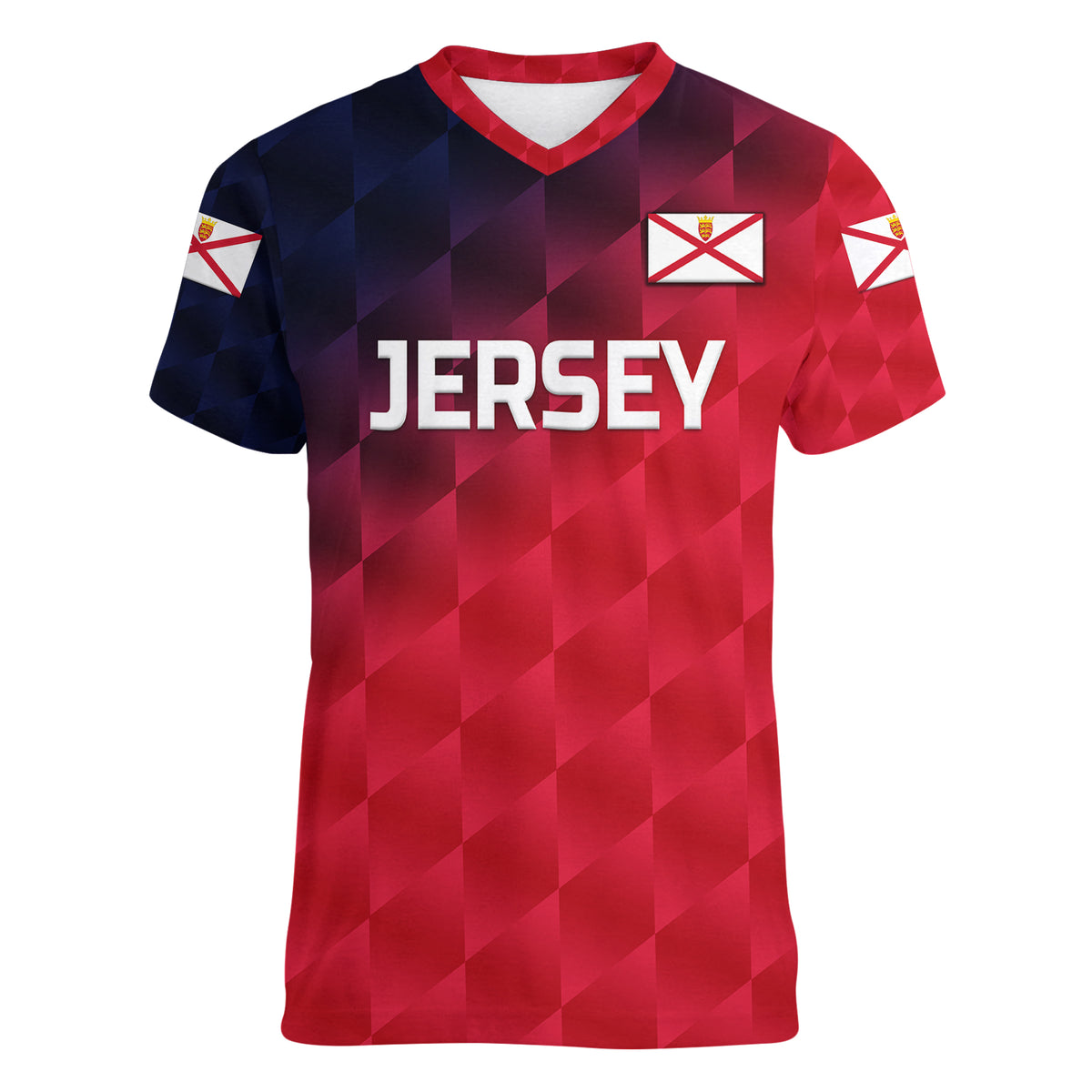 (Custom Personalised) The Bailiwick of Jersey Cricket Women V Neck T Shirt Unique Style - Red NO.2 LT8 - Wonder Print Shop