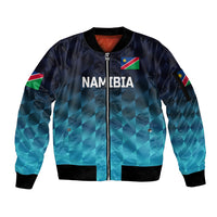 (Custom Personalised) Namibia Cricket Sleeve Zip Bomber Jacket Unique Style - Blue LT8 - Wonder Print Shop
