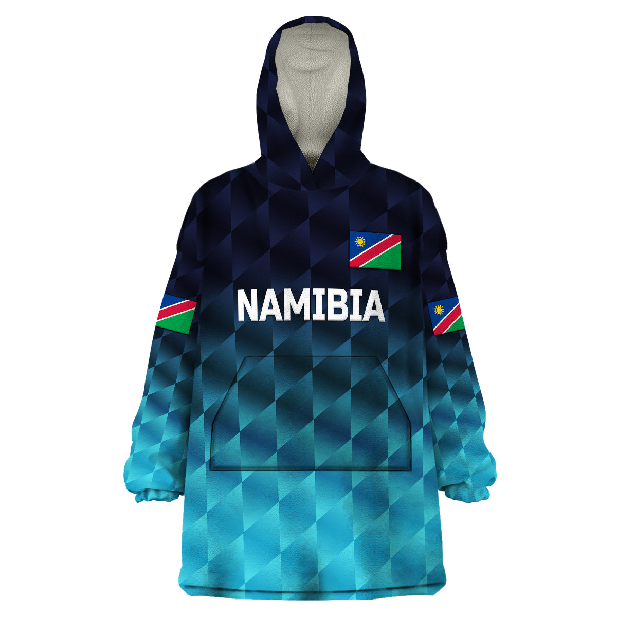 (Custom Personalised) Namibia Cricket Wearable Blanket Hoodie Unique Style - Blue LT8 - Wonder Print Shop