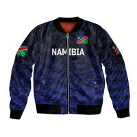 (Custom Personalised) Namibia Cricket Sleeve Zip Bomber Jacket Unique Style - Navy LT8 - Wonder Print Shop