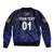 (Custom Personalised) Namibia Cricket Sleeve Zip Bomber Jacket Unique Style - Navy LT8 - Wonder Print Shop