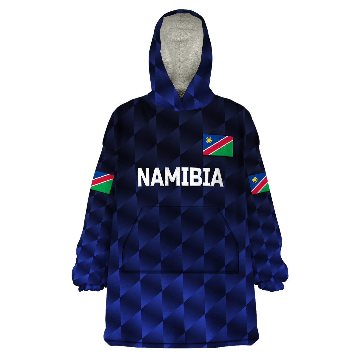(Custom Personalised) Namibia Cricket Wearable Blanket Hoodie Unique Style - Navy LT8 - Wonder Print Shop