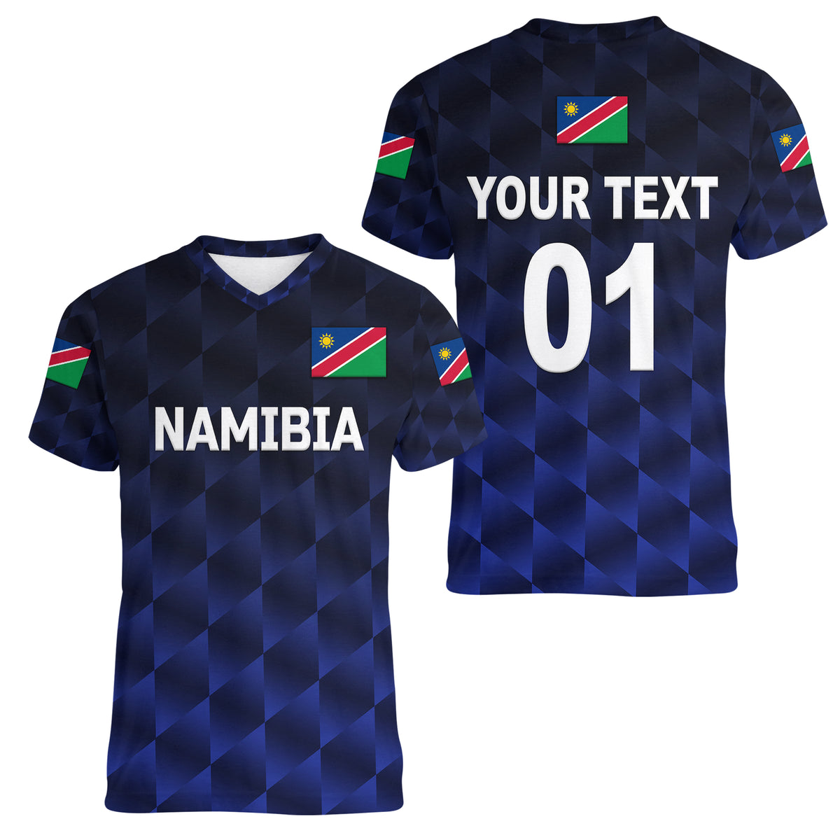 (Custom Personalised) Namibia Cricket Women V Neck T Shirt Unique Style - Navy LT8 - Wonder Print Shop