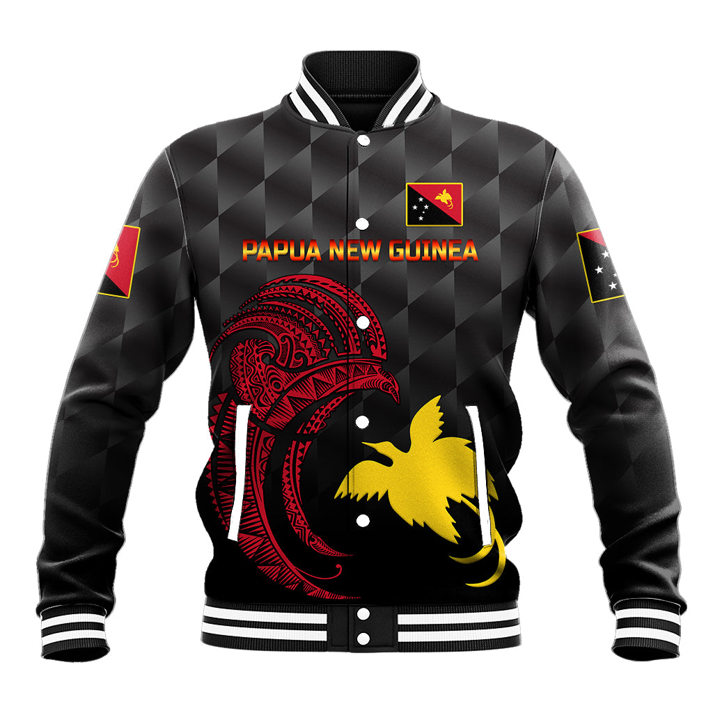 (Custom Personalised) Papua New Guinea Barramundis Cricket Baseball Jacket Birds Of Paradise Paradisaea Raggiana Original - Black LT8 - Wonder Print Shop