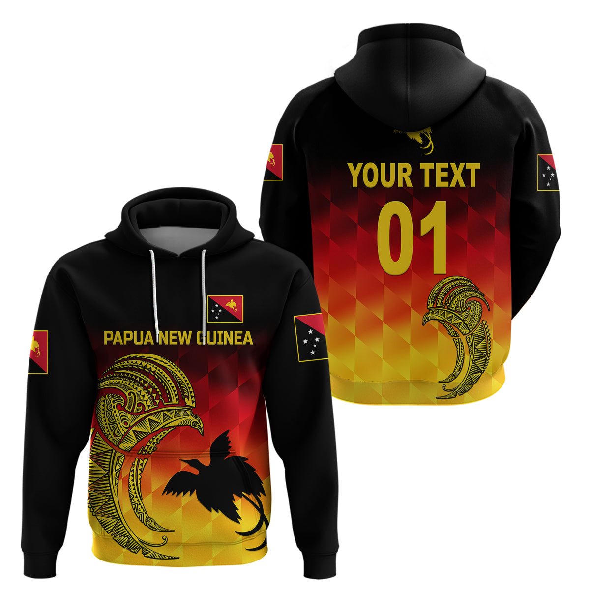 Custom Papua New Guinea Barramundis CrickeHoodie Birds Of Paradise Paradisaea Raggiana Original Gradient Flag Vibes LT8 - Wonder Print Shop