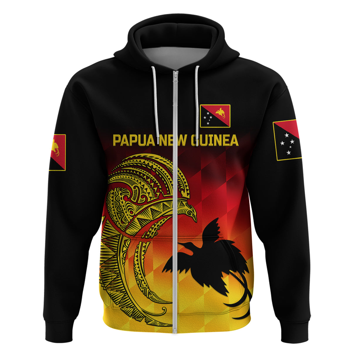 Custom Papua New Guinea Barramundis CrickeHoodie Birds Of Paradise Paradisaea Raggiana Original Gradient Flag Vibes LT8 - Wonder Print Shop
