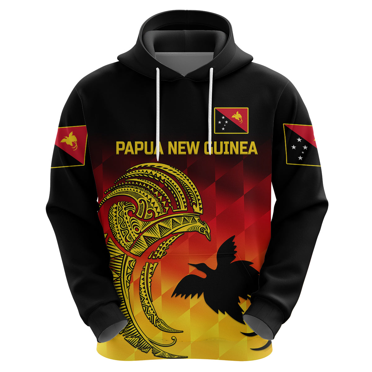 Custom Papua New Guinea Barramundis CrickeHoodie Birds Of Paradise Paradisaea Raggiana Original Gradient Flag Vibes LT8 - Wonder Print Shop