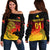(Custom Personalised) Papua New Guinea Barramundis Cricket Off Shoulder Sweater Birds Of Paradise Paradisaea Raggiana Original - Gradient Flag Vibes LT8 - Wonder Print Shop