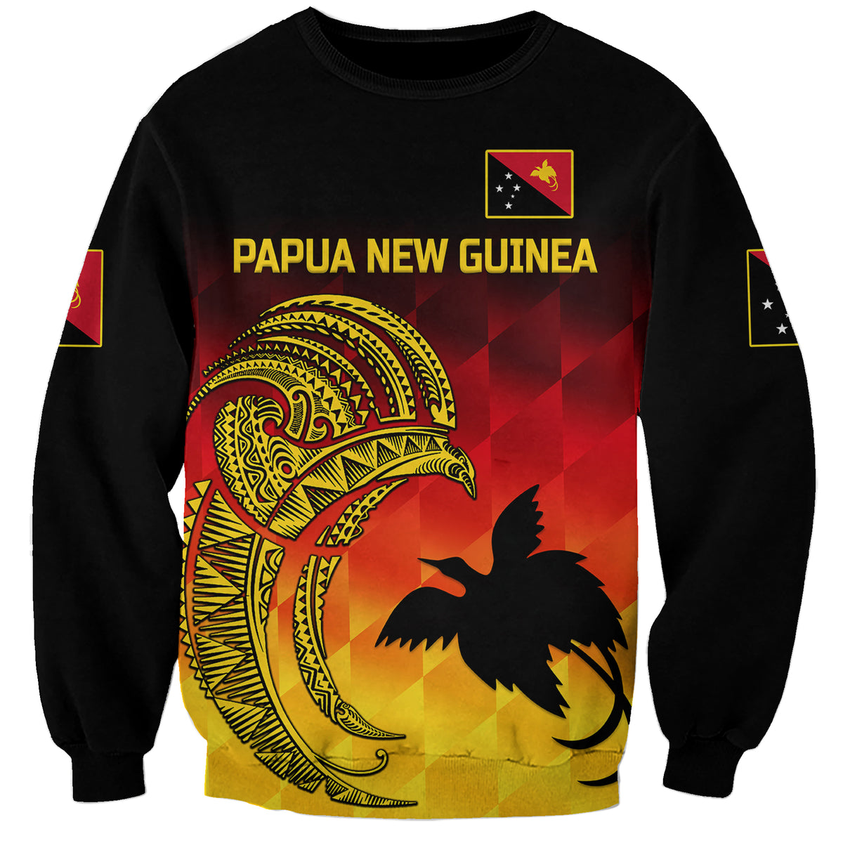 (Custom Personalised) Papua New Guinea Barramundis Cricket Sweatshirt Birds Of Paradise Paradisaea Raggiana Original - Gradient Flag Vibes LT8 - Wonder Print Shop
