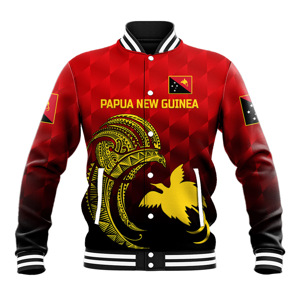 (Custom Personalised) Papua New Guinea Barramundis Cricket Baseball Jacket Birds Of Paradise Paradisaea Raggiana Original - Red LT8 - Wonder Print Shop