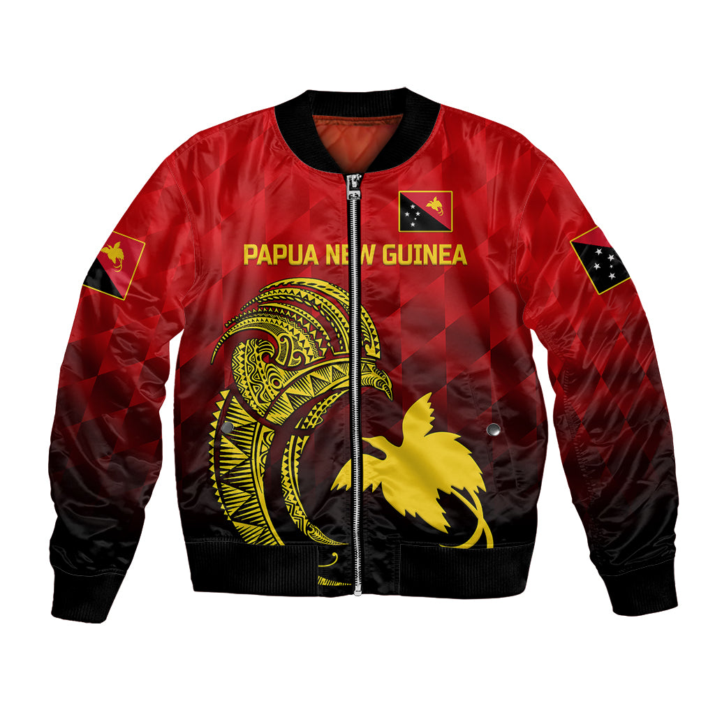 (Custom Personalised) Papua New Guinea Barramundis Cricket Bomber Jacket Birds Of Paradise Paradisaea Raggiana Original - Red LT8 - Wonder Print Shop