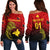 (Custom Personalised) Papua New Guinea Barramundis Cricket Off Shoulder Sweater Birds Of Paradise Paradisaea Raggiana Original - Red LT8 - Wonder Print Shop