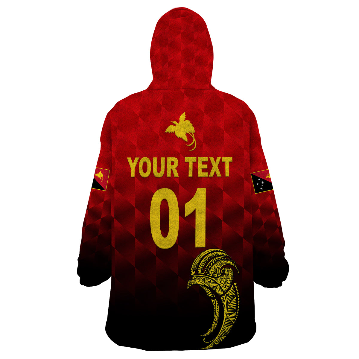 (Custom Personalised) Papua New Guinea Barramundis Cricket Wearable Blanket Hoodie Birds Of Paradise Paradisaea Raggiana Original - Red LT8 - Wonder Print Shop