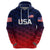 Custom United States National CrickeHoodie Team USA Cricket Gradient Navy Red LT8 - Wonder Print Shop