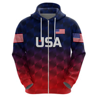 Custom United States National CrickeHoodie Team USA Cricket Gradient Navy Red LT8 - Wonder Print Shop