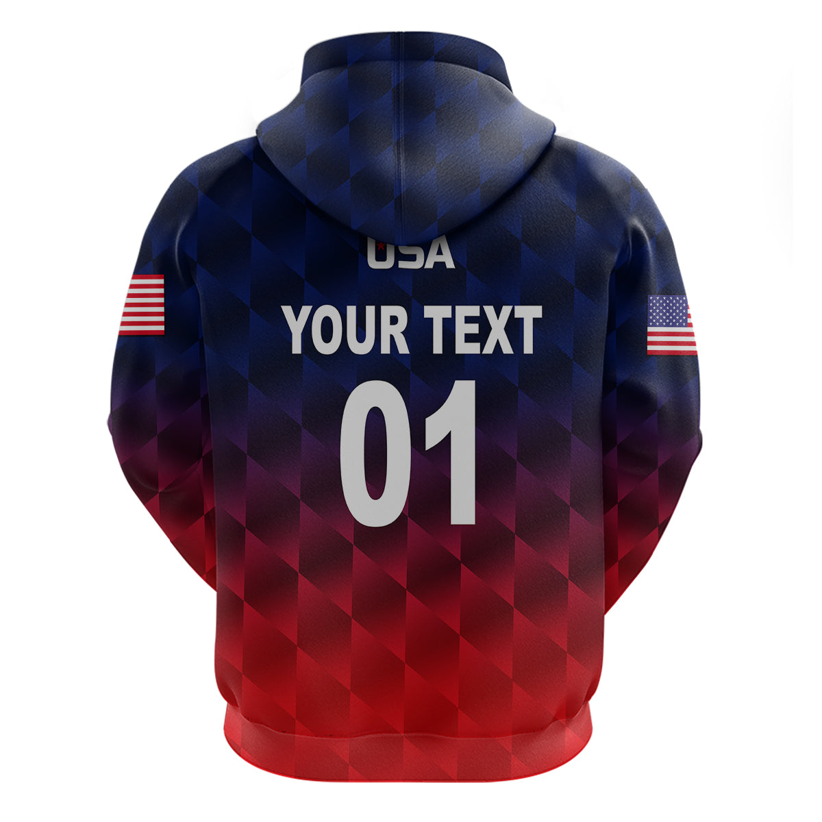 Custom United States National CrickeHoodie Team USA Cricket Gradient Navy Red LT8 - Wonder Print Shop