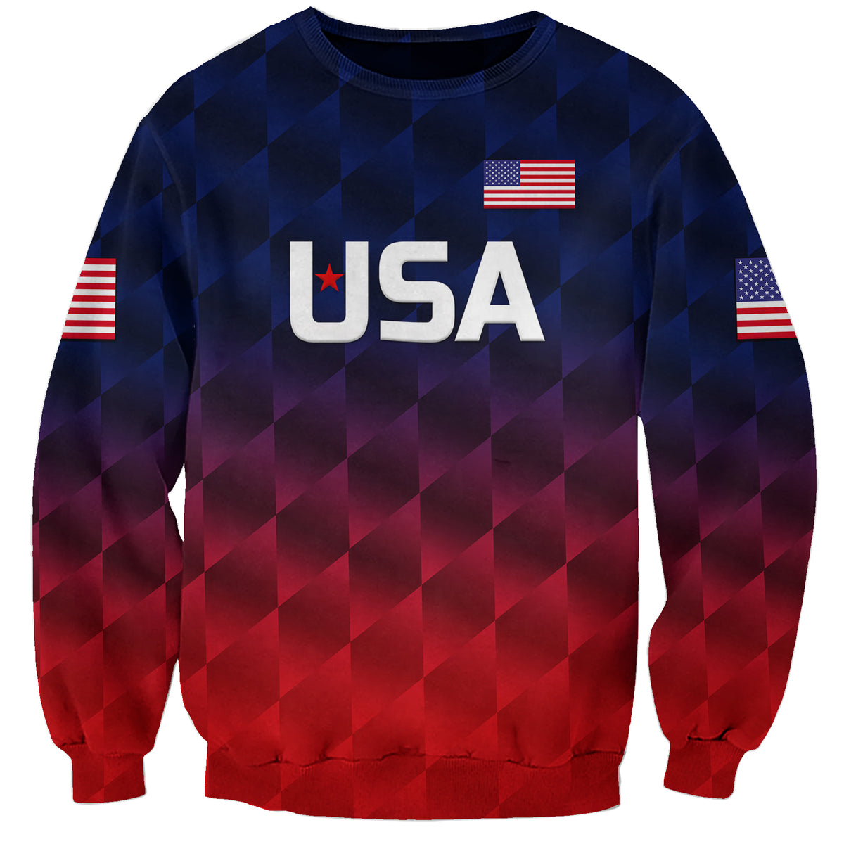 (Custom Personalised) United States National Cricket Sweatshirt Team USA Cricket Gradient Navy Red LT8 - Wonder Print Shop