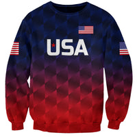 (Custom Personalised) United States National Cricket Sweatshirt Team USA Cricket Gradient Navy Red LT8 - Wonder Print Shop