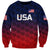 (Custom Personalised) United States National Cricket Sweatshirt Team USA Cricket Gradient Navy Red LT8 - Wonder Print Shop